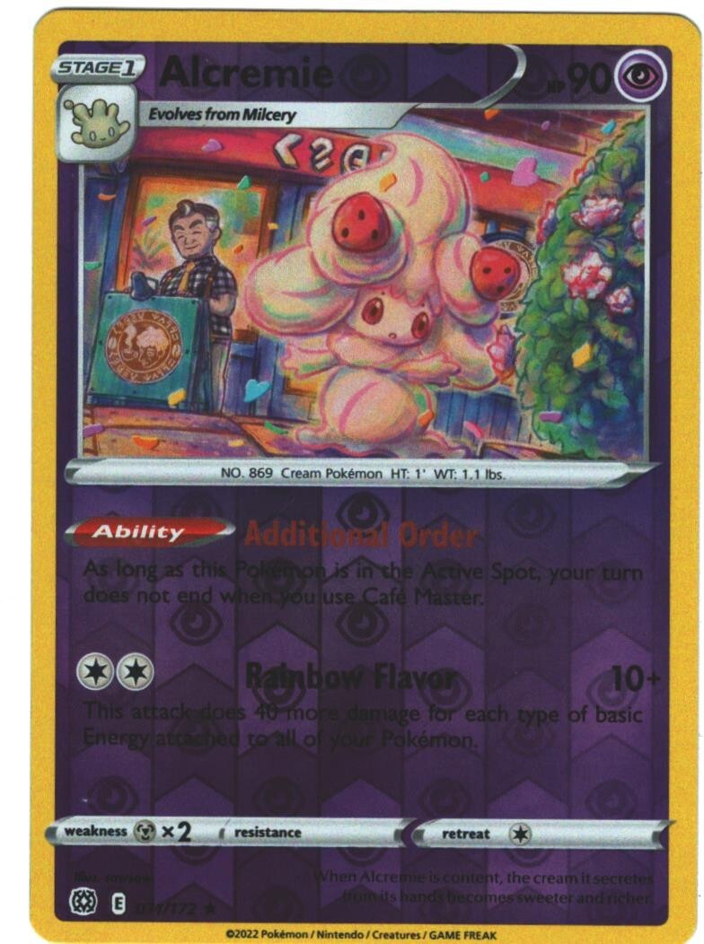 Alcremie 71/172 Brilliant Stars Reverse Holo Rare Pokemon Card Pokémon TCG 071
