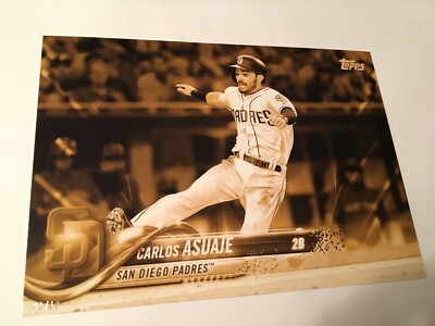 2018 Topps 5x7 Jumbo Carlos Asuaje Padres 312 01/10 Gold