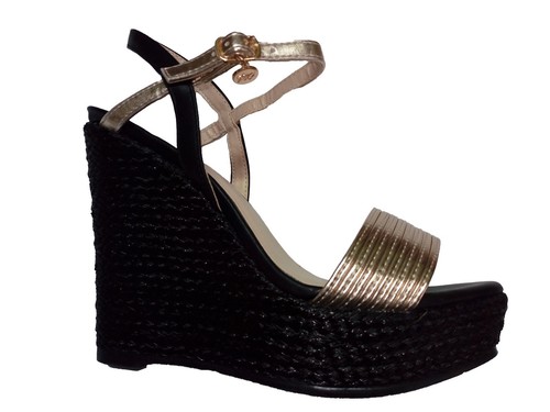 Sandali ROMEO GIGLI Donna Zoccoli con Zeppa tg 40 Nero/Platino nuova  collezione | eBay