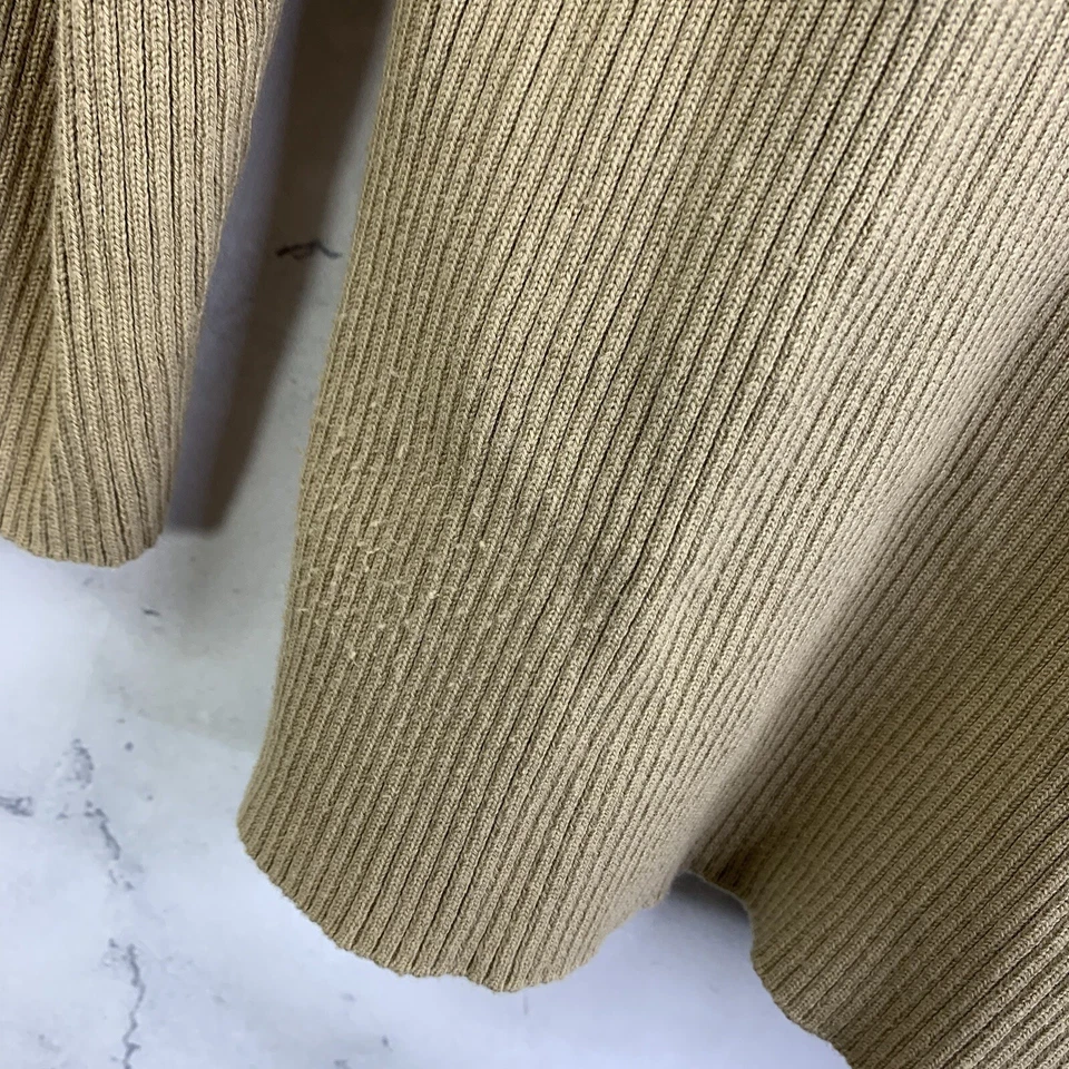 Camisa Blusa Top Polo Vintage Lauren Ralph Lauren Y2k Henley L Tostado Acanalado Años 2000 Foto 3 de 4