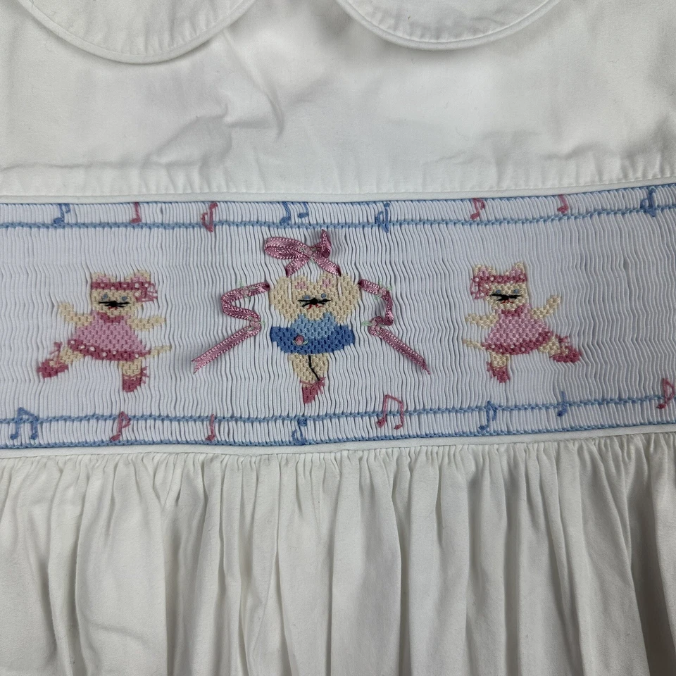 Vestido Beaux et Belles Bailarinas Niñas Talla 4 Blanco Mangas Abullonadas Foto 4 de 4