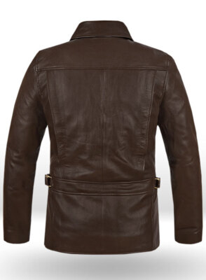 LEONARDO DICAPRIO INCEPTION BROWN COLLARED PURE LAMBSKIN LEATHER