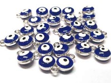 10 Nazar Boncuk Glas anhänger Türkei Blau auge Perlen Schmuck Gold Silber Wahlen