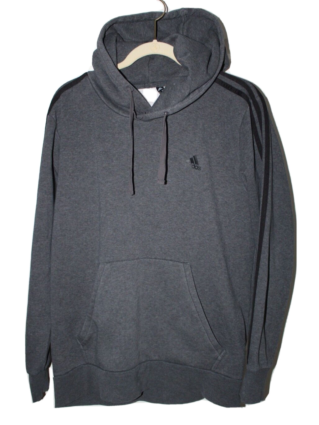 Adidas Essentials Gray Black Pullover Hoodie Swea… - image 1