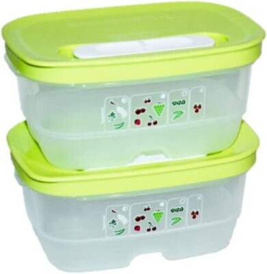 Tupperware FridgeSmart Mini Set of 2 with Vent Tabs 1.5 cup/375 ml-NEW-SHIP INCL