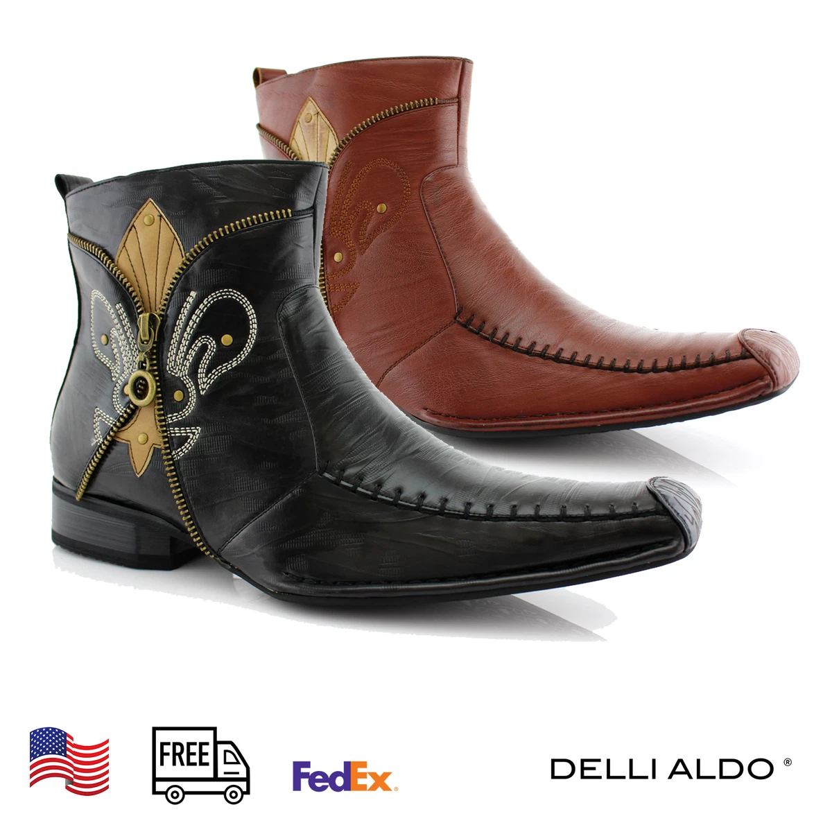 Ferro Aldo Western Square Toe Men s Boots Special Event Costume Shoes
