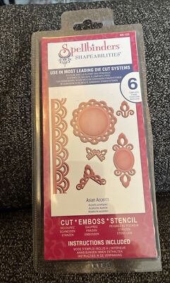 SPELLBINDERS Shapeabilities ASIAN ACCENTS 6 Dies S5-123 Cut Emboss Schablone