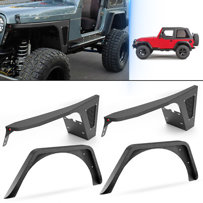 Flat Front & Rear Fender Flares For 1997-2006 Jeep Wrangler TJ & 2004-2006 LJ
