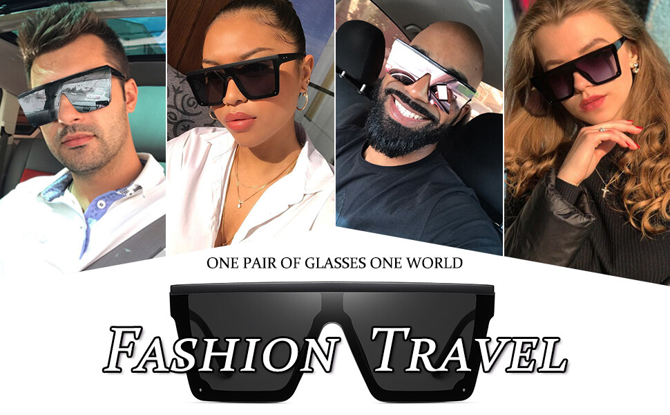 Black Sliver Oversized Sunglasses Trendy Modern Fashion  display picture 3