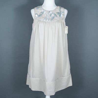 NWT $410 Robert Rodriguez Champagne Layered Sequined Babydoll Dress - SZ 8  | eBay