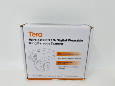 Tera Portable Wearable Ring Barcode Scanner 1D Reader Mini iOS Android