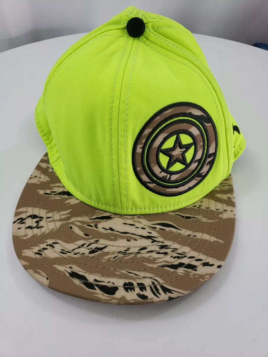 Marvel Under Armour Hat Captain America Camo Green Cap Fitted Trucker Mens  LG/XL