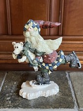 Boyd's Collection Carvers Choice Santa Ice skating w/bear 1998 SECOND EDITION