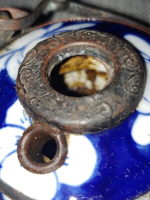 青花留白瓷梅菊玉兰花纹鸦片罐 Antique Chinese Blue White Porcelain