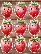 Cute Cartoon Strawberry Vinyl Stickers Set Scrapbooking Laptop Water Bottle