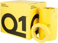 Q1 - 3/4 inch Premium Automotive Yellow Masking Tape - Case of 48 Rolls