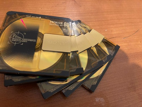 5-Sony Premium Gold MiniDiscs 80 minute Minidiscs Gold Label** - Picture 4 of 6