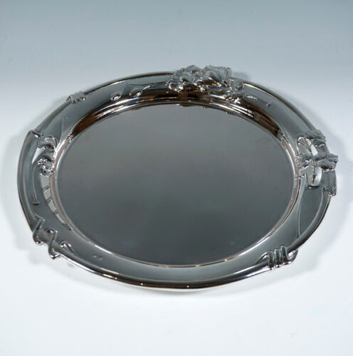JUGENDSTIL SILBER TABLETT PLATTE PRAG AUSTRIA SILVER ART NOUVEAU TRAY UM 1900 - Bild 2 von 6