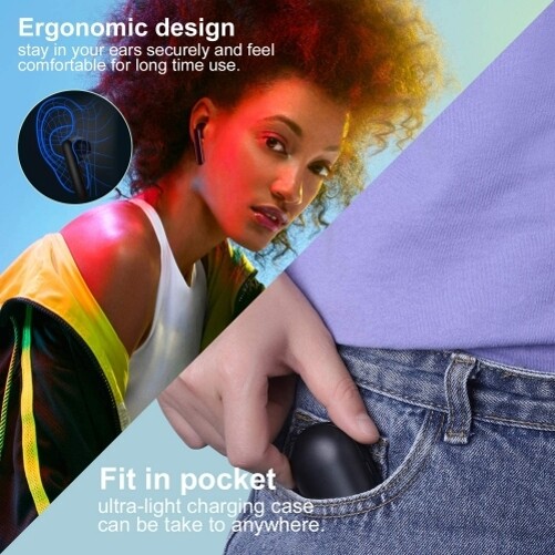 Wireless TWS Earphones Earbuds Headphones True Stereo Headset for Cell Phones