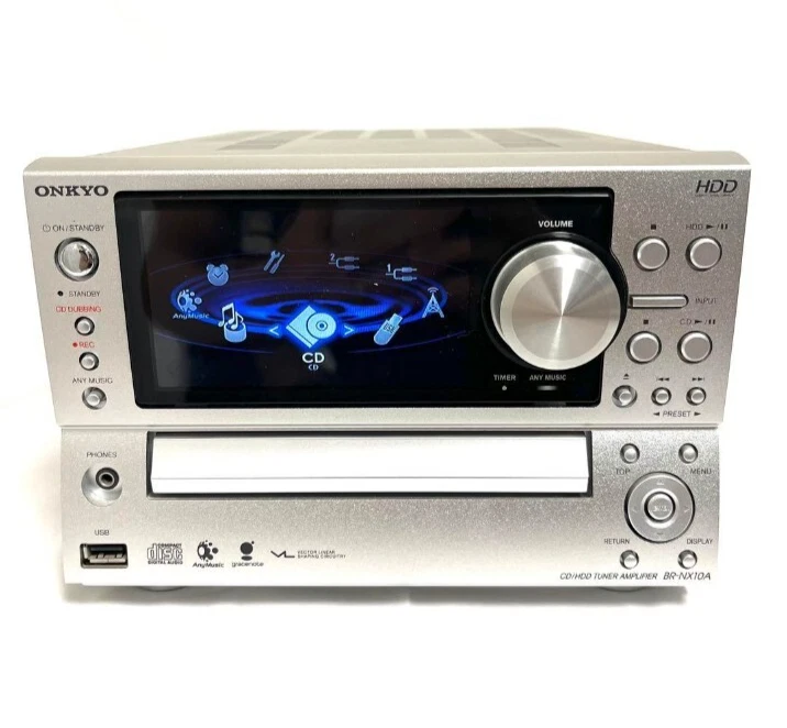 ¡Excelente estado! Amplificador Sintonizador CD HDD Onkyo BR-NX10A con Control Remoto Usado Japón Foto 2 de 4