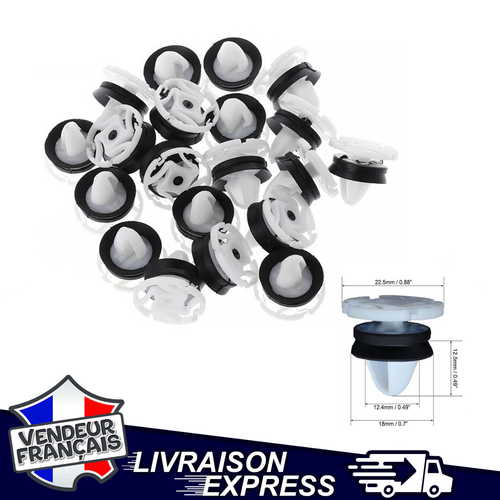 Lot De 10 Clips De Fixation Pour Garniture De Porte Peugeot/Citroën - Avec Joint D'étanchéité