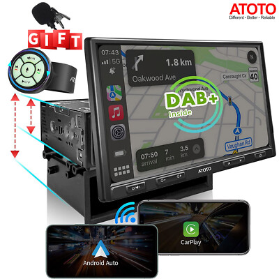 ATOTO F7 10'' DAB+ 1/2DIN Autoradio DAB kabelgebunden & kabellos CarPlay + Funkfernbedienung