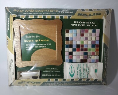 Rare 1962 Vintage Arrow Mosaic Tile Handicraft Kit NEW OLD STOCK 