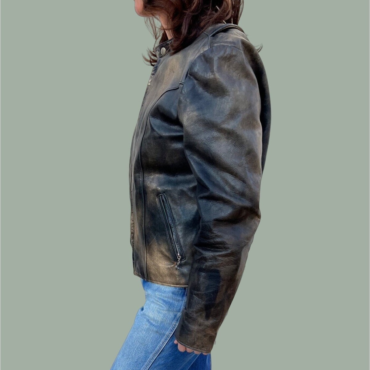 ジャケット・アウター 80s unknown lether jacket talon Vintage 80s Leather Motorcycle Biker Style Talon Zip Up