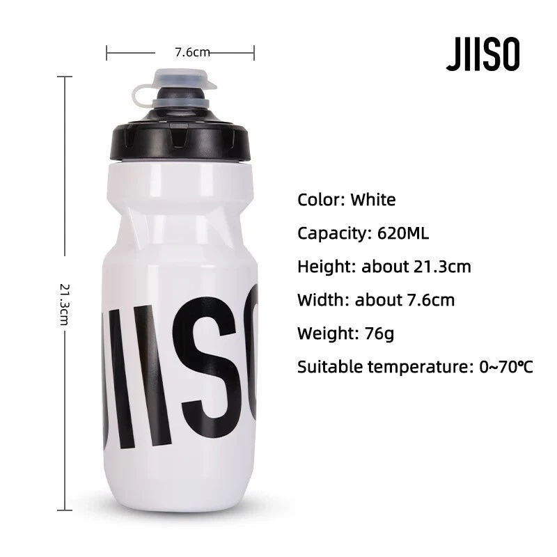 Botella de agua para bicicleta JIISO sin BPA, 620 ml/750 ml botella exprimidora deportiva para ciclismo Foto 2 de 4