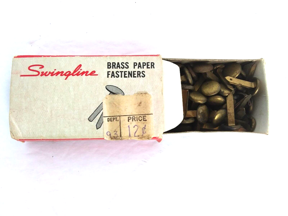 Vintage Office Supply Lot Gem Clips Pilot Staples Protex Patches Brass