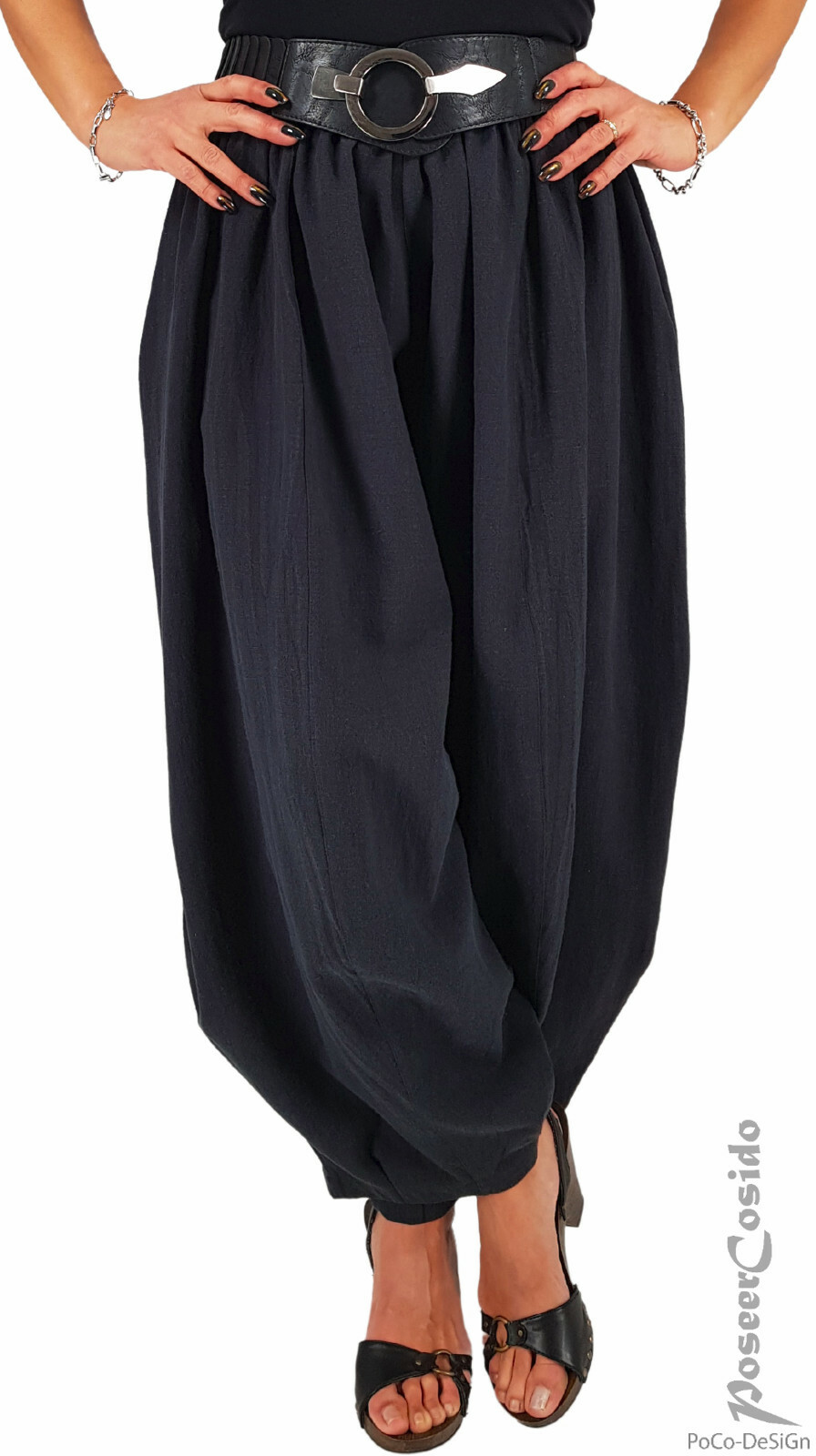 LAGENLOOK Ballon-Hose Winter Cord Schwarz 46 48 50 52 54 56