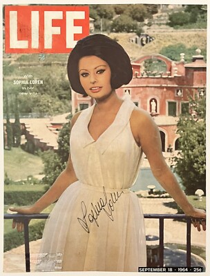 Sophia Loren Signed 1964 Life Magazine Cover Autographed JSA COA