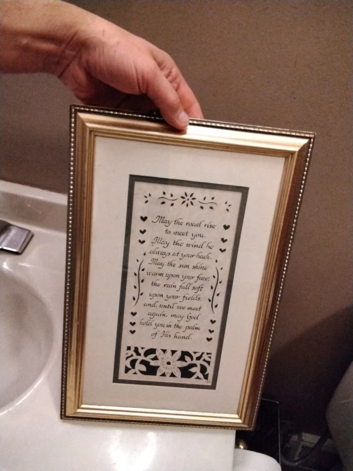 Framed Scherenschnitte Irish Blessing Folk Art Lancaster County 14.75" X 9.75" - Image 4 of 4
