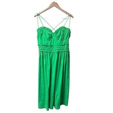 NEW Anthropologie Corset Sleeveless Tiered Midi Dress Kelly Green Medium M NWT