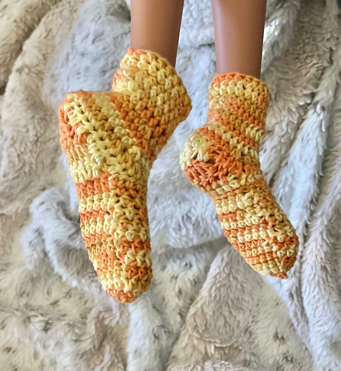 Crochet cheap doll socks