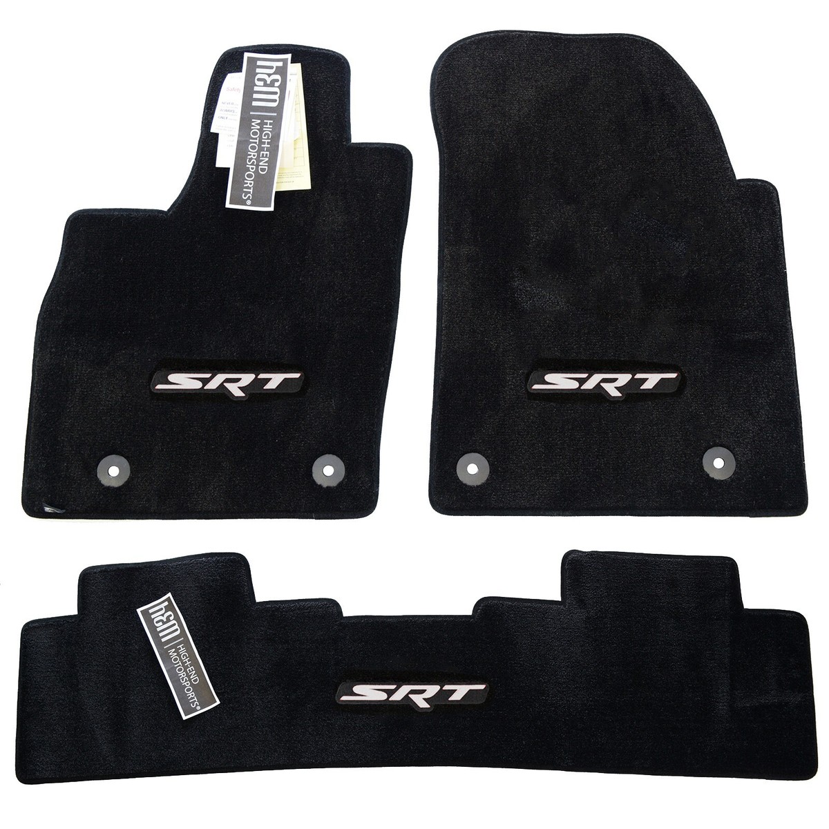 2016-2026 Dodge Durango SRT Silver Logo Floor Mats Set 3Logos Nice