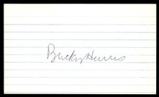 Bucky Harris Baseball Index Card Signed Auto Autograph (no COA) *g1