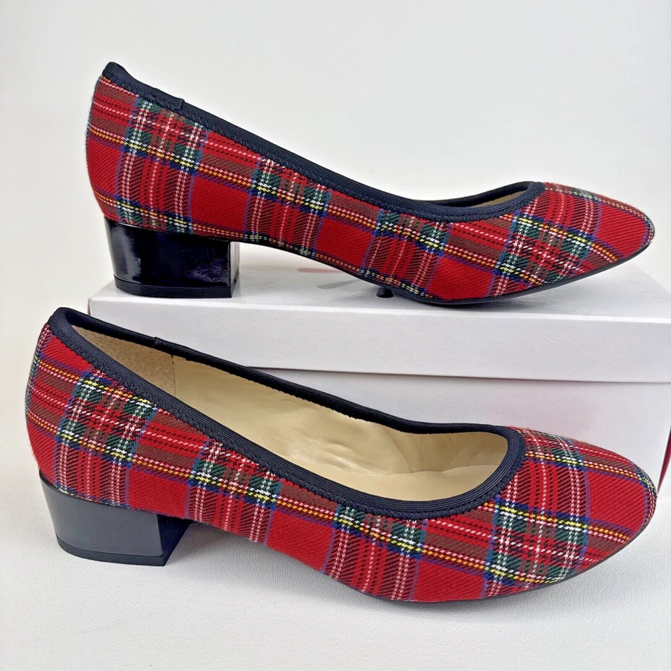 Isaac Mizrahi Live! Zapatos para mujer Kerry rojos de tela a cuadros talla 9W nuevos en caja Foto 3 de 4
