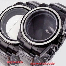 40mm Black PVD Sapphire Glass Watch Case Fit NH35A NH36A MIYOTA ETA2824 PT5000
