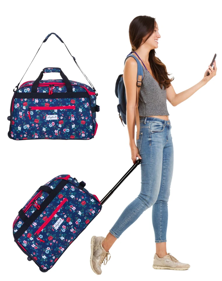 Trolley Saunatrolley Damen Elephant Travel Duffle 55 cm 45 L 13024 Flower Blau - Bild 2 von 4
