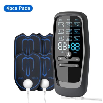 4 Pads Physiotherapie Tens Muskelstimulator Elektrisch EMS Akupunktur Körpermassage