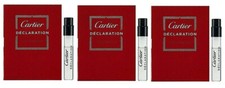 3x Cartier Declaration Men Sample 0.05 oz 1.5 ml Eau De Toilette Spray New