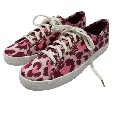 Keds Kate Spade Women Shoes Pink Kickstart Leopard Satin Lace