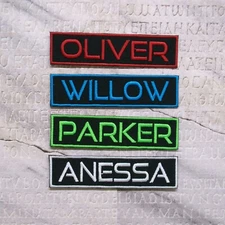 Custom Embroidered Name Tag Sew on Patch Motorcycle Biker Uniform Costume Vests