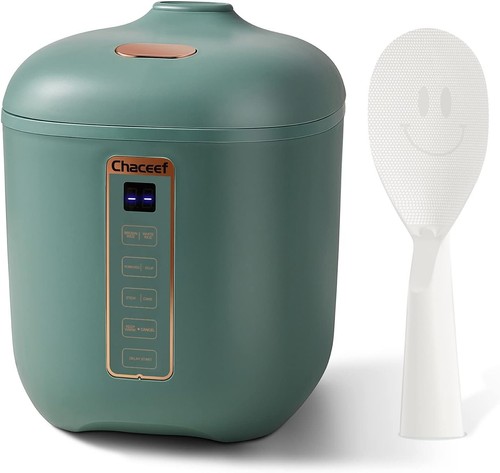Mini Rice Cooker 2 Cups Uncooked, 1.2L Rice Cooker Small, Portable Non-Stick