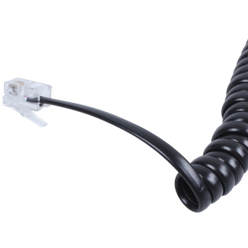 (R) RJ9 4P4C Stecker Coiled Dehnbares Telefonhoerer Kabel - Schwarz B3F5 - Afbeelding 2 van 8