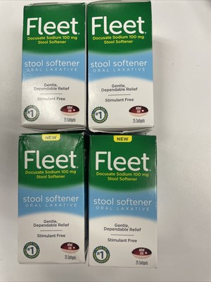 4 PACK Fleet Laxative Stool Softener Oral Laxative for Constipation- 25 Ea