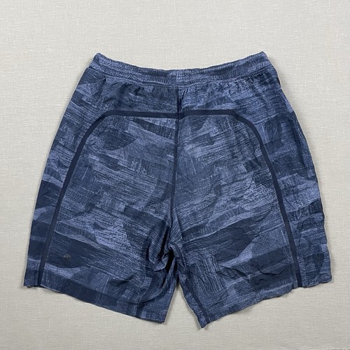 Mens Lululemon Shorts Size Medium Blue Print Pace Breaker 9” Lined Gym Workout - Picture 4 of 13