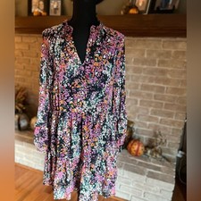 Vince Camuto Womens Boho Three Tier Mini Dress size med