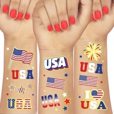 Fourth of July Decorations Tattoos - 70 styles  Red White and Blue Party